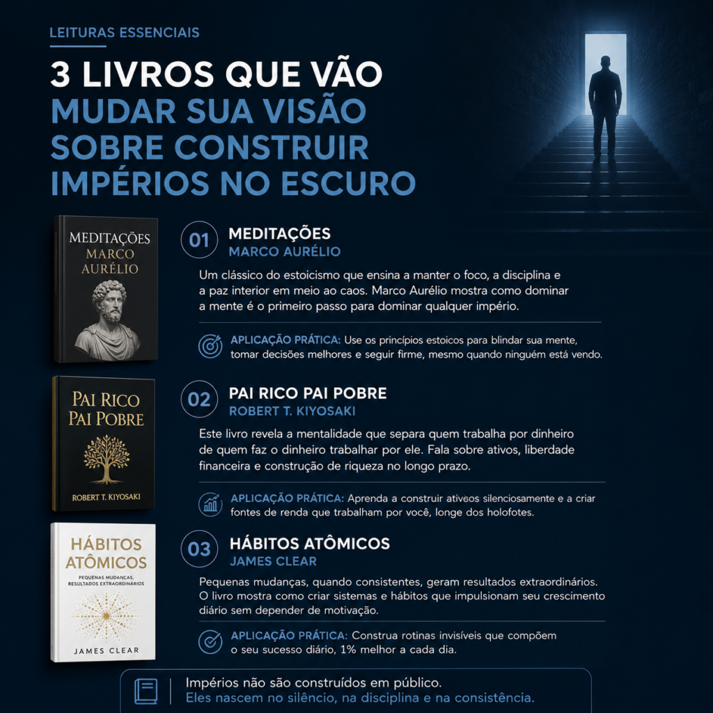 3 livros que vão mudar sua visão sobre construir impérios no escuro